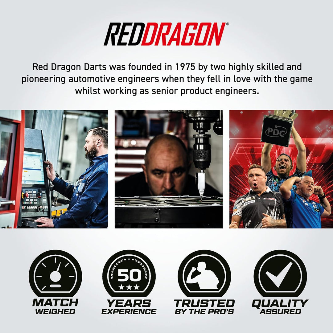 RED DRAGON Featherlite 9: 19g Tungsten Darts Set mit Flights und Schäfte