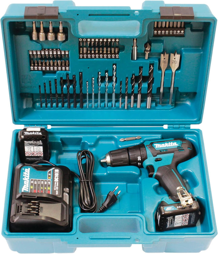 Makita HP333DSAX1 Akku-Schlagbohrschrauber 12V max. / 2,0 Ah, 2 Akkus + Ladegerät in Transportkoffer
