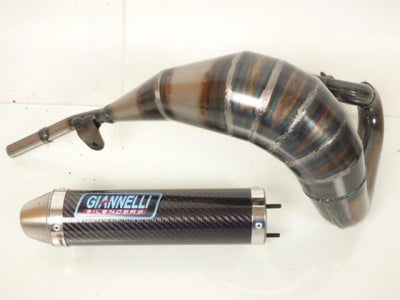 Giannelli Auspuffanlage, Vorschalldämpfer und Carbon-Endschalldämpfer, für Motorrad Beta 50 RR Endur