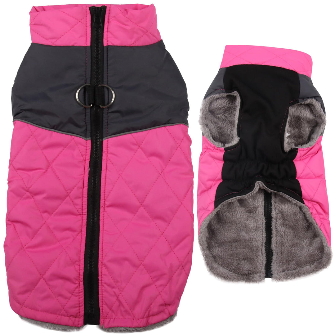 JoyDaog Warme Fleece Hundemäntel für grosse Hunde, D-Ringe wasserdichte Hundejacke für kalten Winter