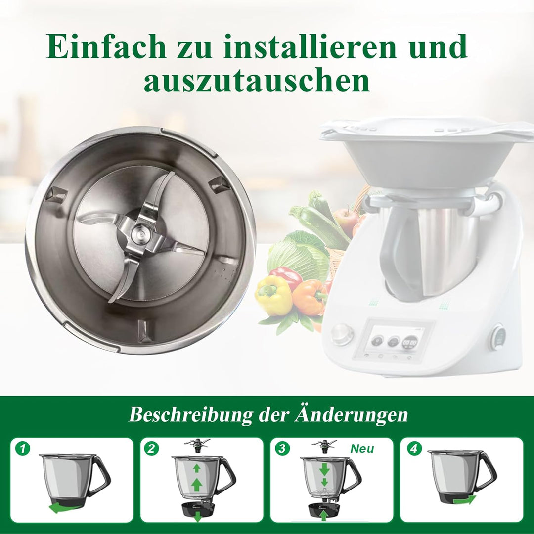Messer für Vorwerk Thermomix TM5 und Thermomix TM6 /TM7- Edelstahlmesser für Thermоmix Messer TM5 TM