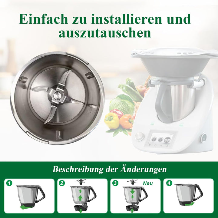 Messer für Vorwerk Thermomix TM5 und Thermomix TM6 /TM7- Edelstahlmesser für Thermоmix Messer TM5 TM