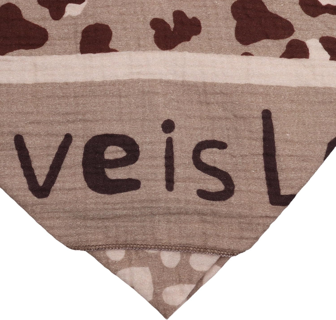 Damen Musselin Halstuch Made in Italy mit Leo Love Paisley Happy– Leichtes Dreieckstuch für Frühling