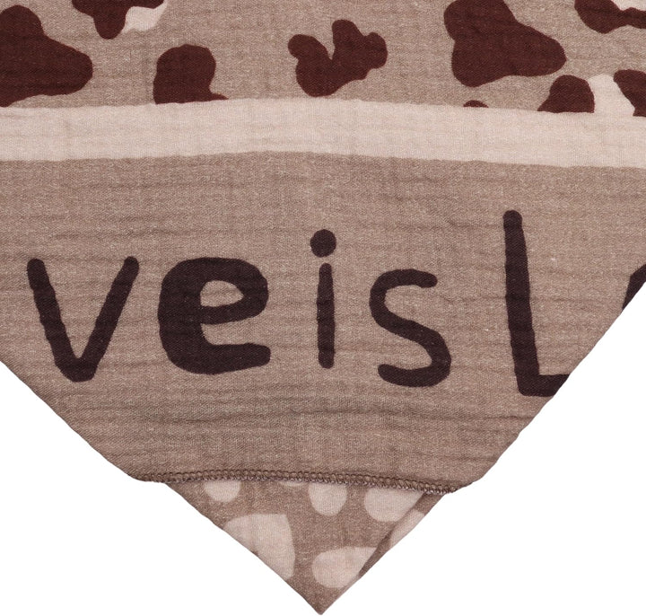 Damen Musselin Halstuch Made in Italy mit Leo Love Paisley Happy– Leichtes Dreieckstuch für Frühling