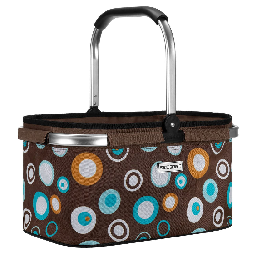 anndora Einkaufskorb RETRO 22 Liter - braun hellblau