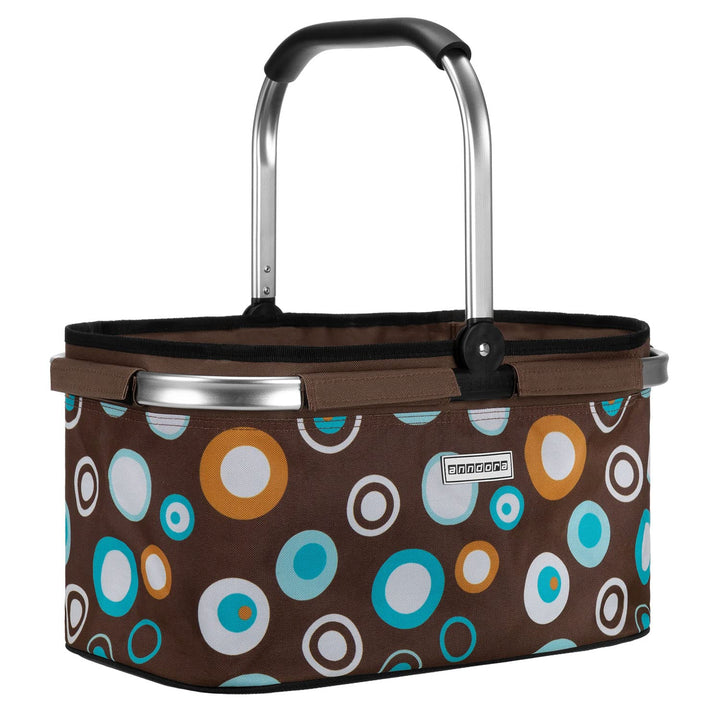 anndora Einkaufskorb RETRO 22 Liter - braun hellblau