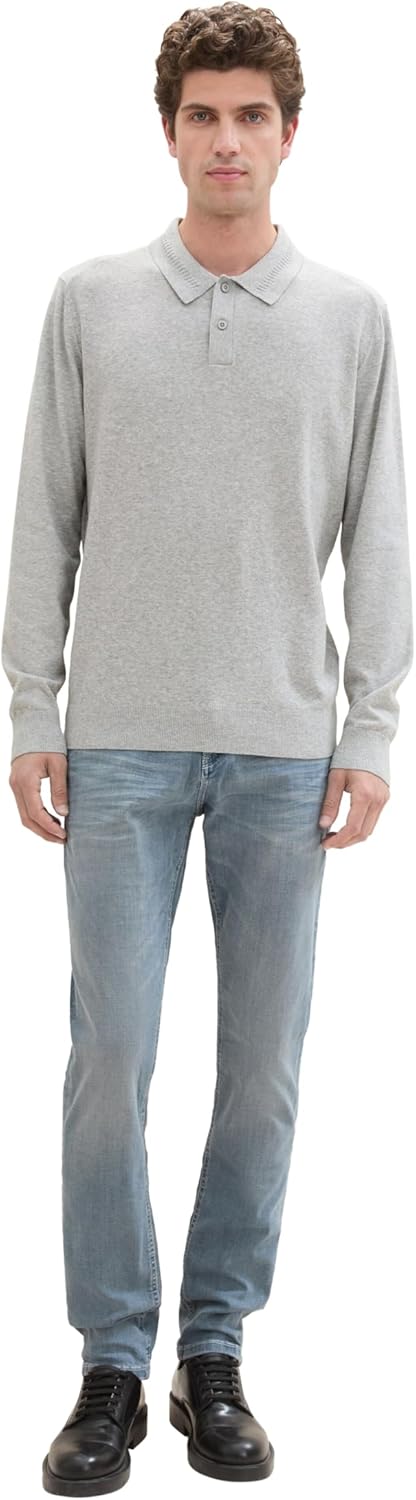 TOM TAILOR Herren Josh Regular Slim Jeans mit Stretch 29W / 30L 10161 - Light Stone Blue Grey Denim,