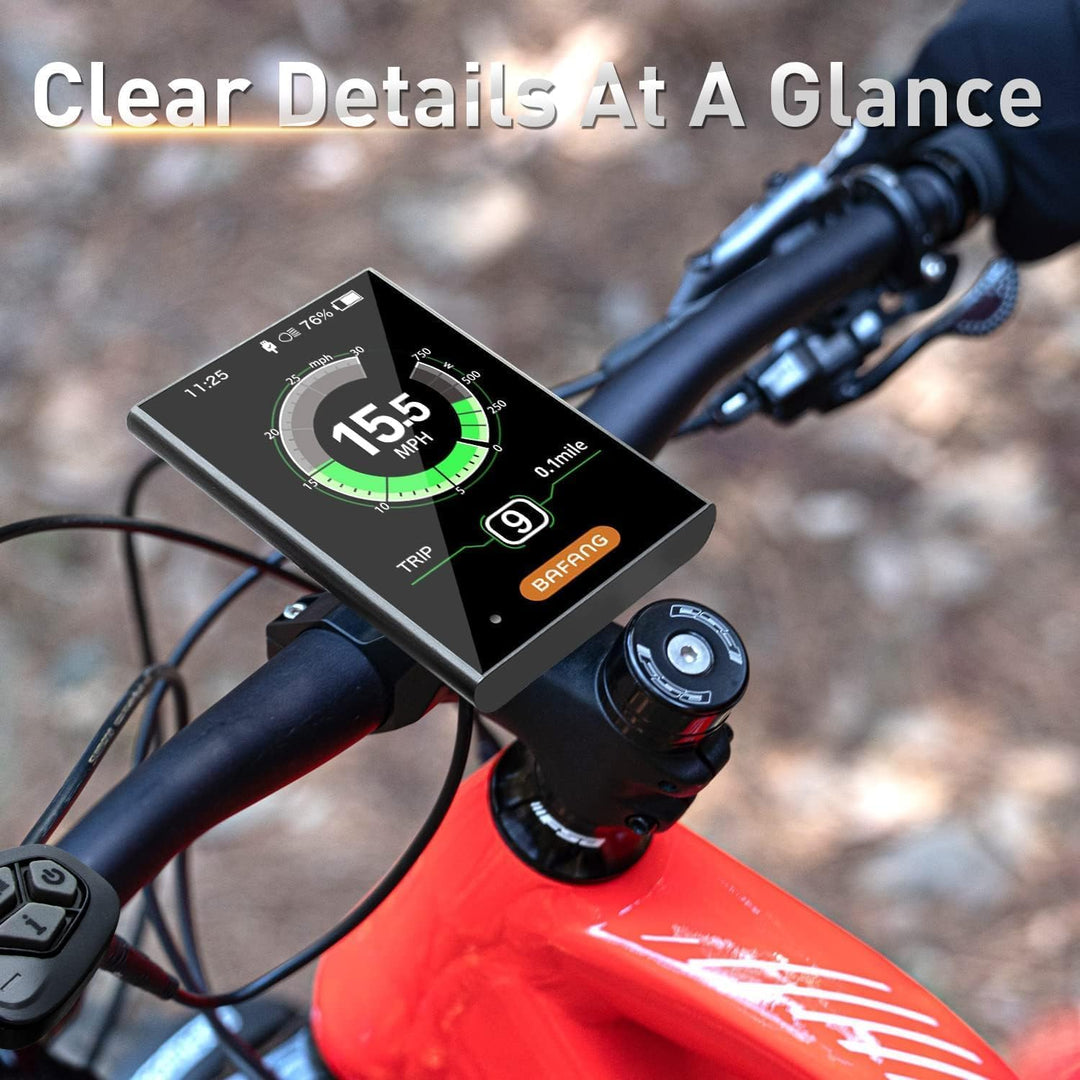 BAFANG 3.5in eBike Display DPC18 für BBS01B BBS02B BBSHD Mid Motor 0-9 Pedal Assist Levels eBike Com
