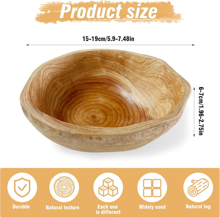 Obstschale aus Naturholz - Handgefertigte Servierschale mit Unregelmässiger Form - Kreative Holzscha