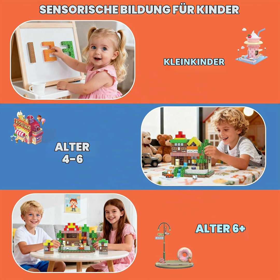 Magnetische Bausteine, Magnetische Blöcke 150 PCS für 3+ Jahre Alt, Magnetic Blocks Spielzeug-Sets f