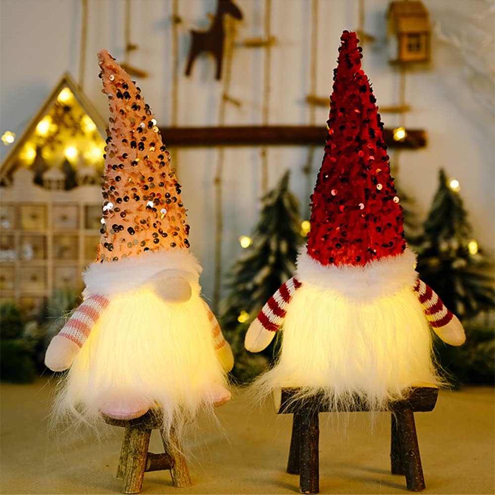 Weihnachtswichtel Figuren LED, Weihnachtsdeko Amerikanisch, Weihnachten Deko Beleuchtet, Weihnachts