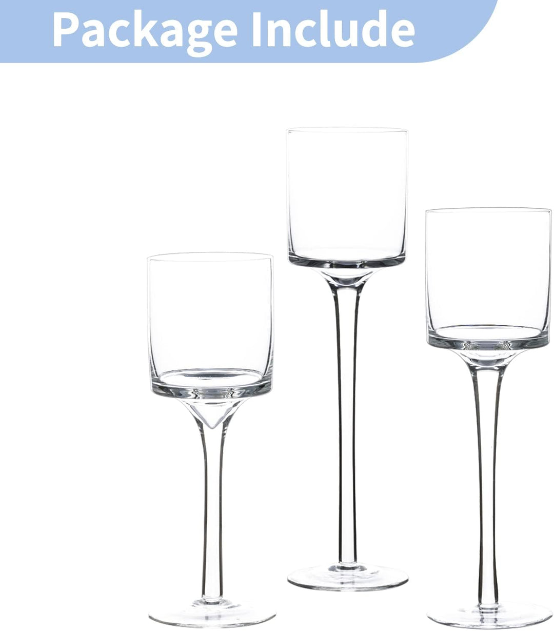 NUPTIO 1 Set Glaskerzenhalter für Stumpenkerze & Schwimmkerzen, Glas-Teelicht-Kerzenhalter Klare Tis