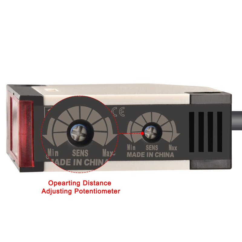 Heschen Fotoelektrischer Schalter E3JK-R4M1 24-240VAC/12-240VDC Erfassungsabstand 4m mit Reflektorpa