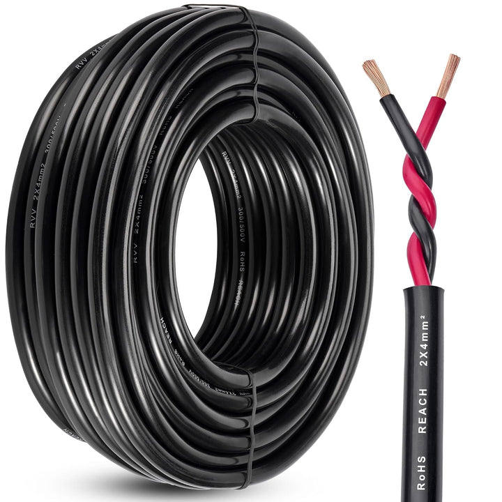 2 adriges Anhänger KFZ Kabel 2x4,0mm² - 5M Kupfer Fahrzeugleitung 12V/24V - Wasserfest Rundkabel für