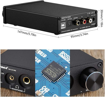 AIYIMA DAC A5 Pro Mini Kopfhörer Verstärker HiFi USB DAC Decoder Audio 24 Bit 192kHz Mini Stereo-Dec