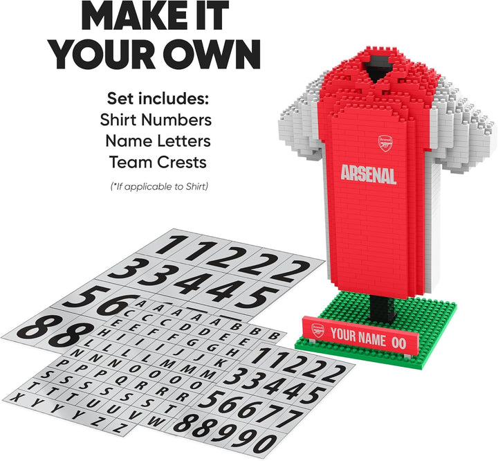 FOCO Offizielles Lizenzprodukt Arsenal FC Personalisiert BRXLZ Schreibtisch Hemd 3D Bricks Building
