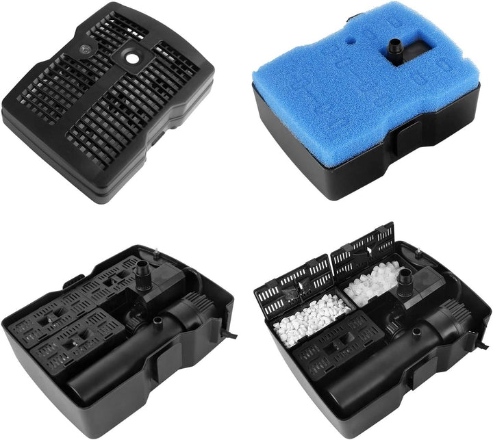 Forever Speed 4 in 1 Teichpumpe Springbrunnenpumpe mit Filter, 9W UV-Klärer, 1000l/h, mit 10m Stromk