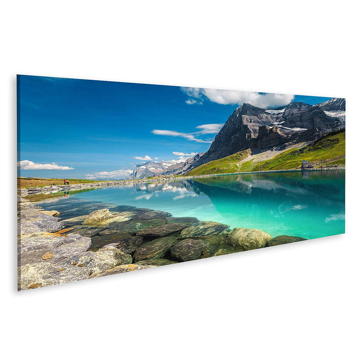 islandburner Bild auf Leinwand Sauberer Bergsee Schweizer Alpen Berner Oberland Erstaunlich Berühmt