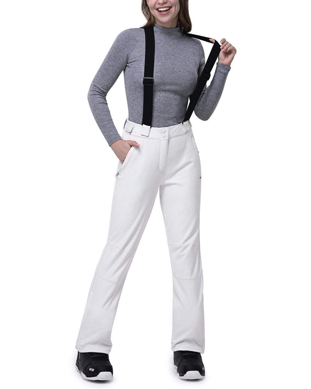 33,000ft Damen Skihose Hosenträgerhose Outdoorhose Wasserdicht Winddichte Softshellhose Warme Gefütt