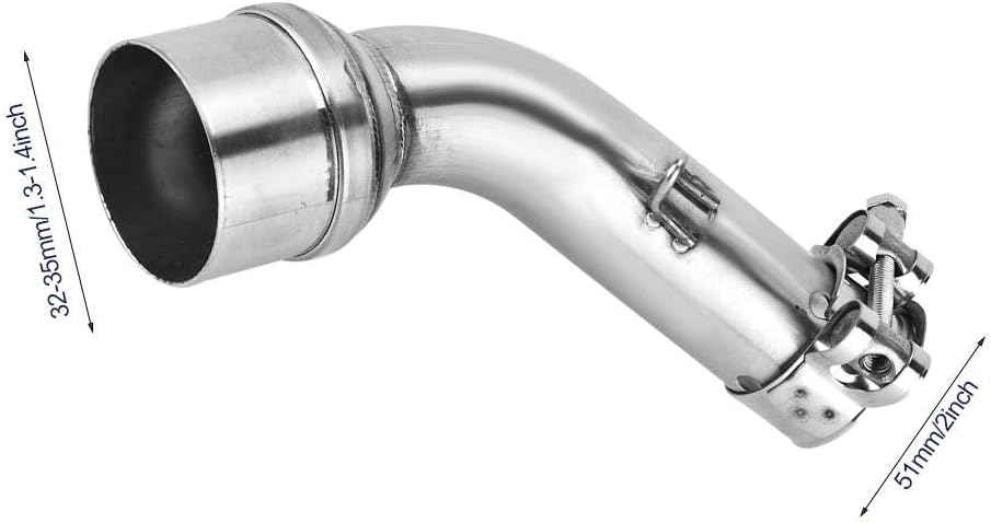 Rohrverbinder Abgasanlage Qiilu Motorrad auspuff Rohrverbinder 51mm Auspuffrohr Edelstahl Endrohr fü