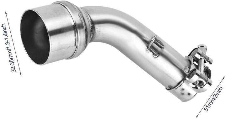 Rohrverbinder Abgasanlage Qiilu Motorrad auspuff Rohrverbinder 51mm Auspuffrohr Edelstahl Endrohr fü