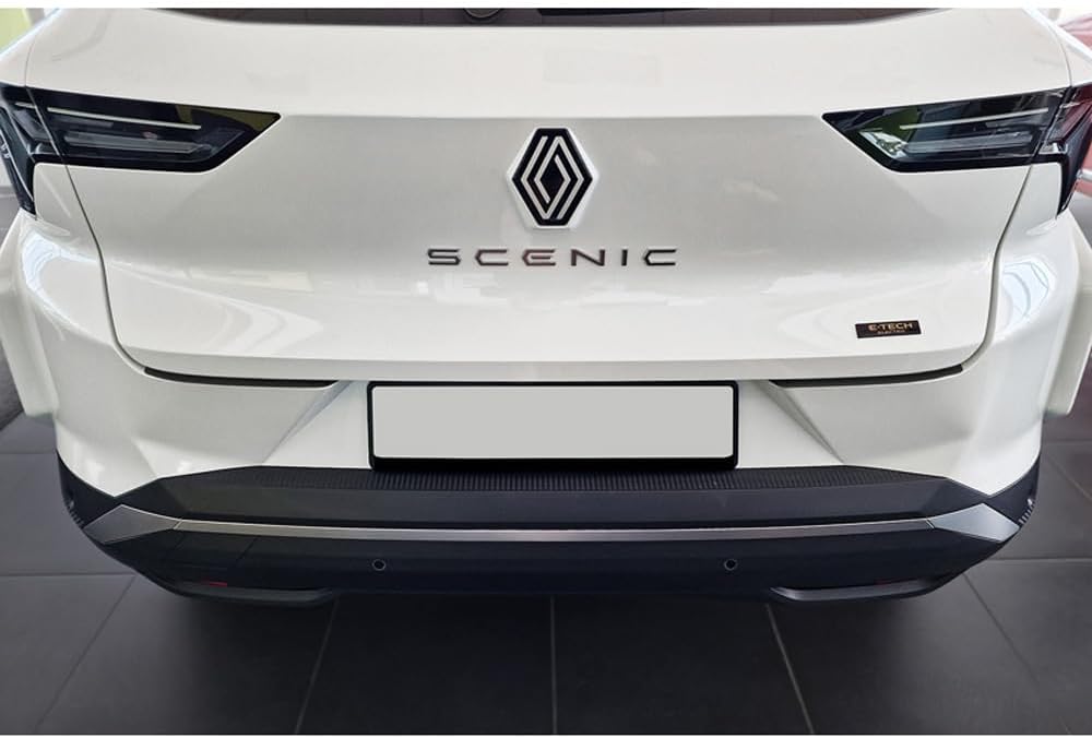 Avisa Matt-Schwarz Edelstahl Heckstossstangenschutz kompatibel mit Renault Scenic E-Tech 2024- 'Ribs