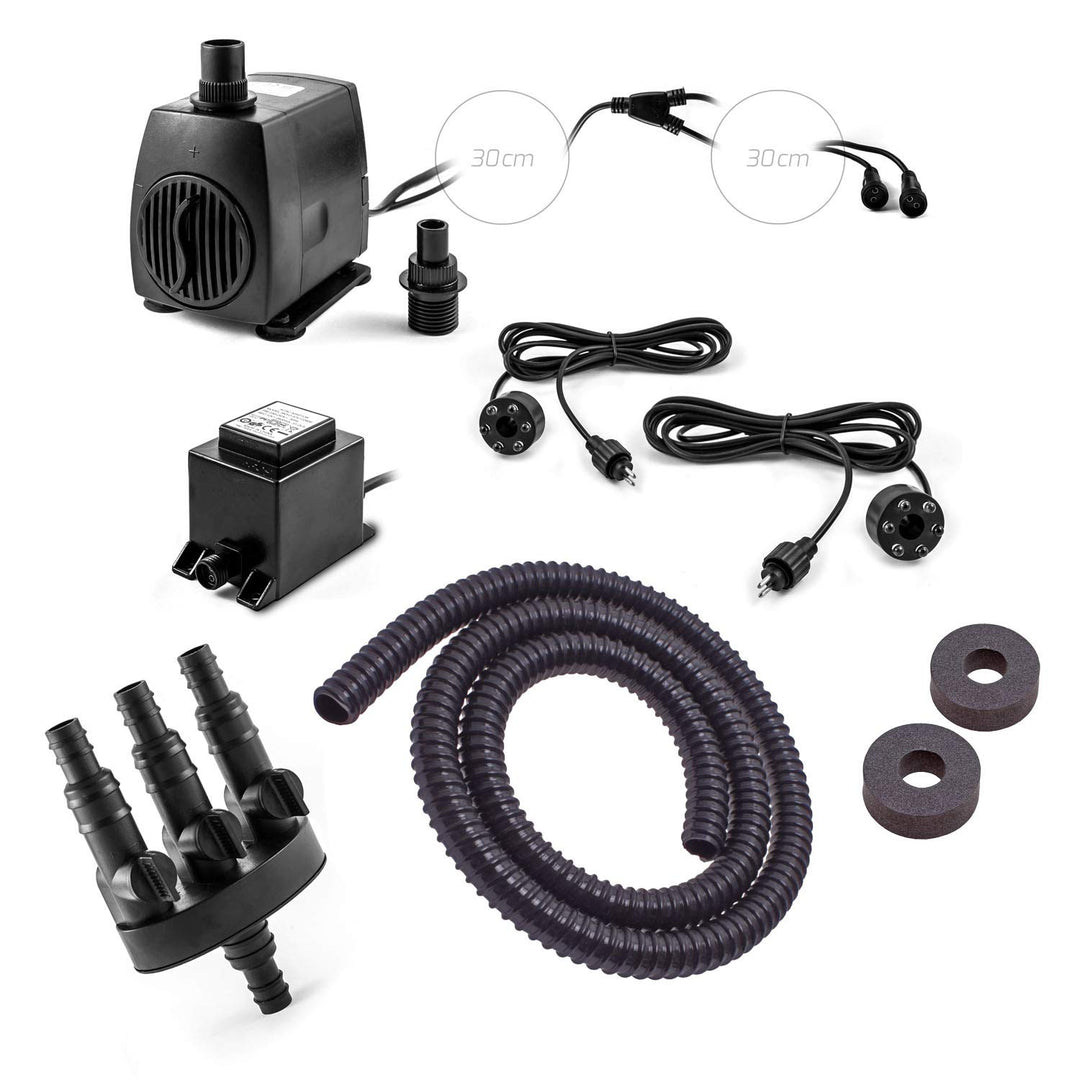 CLGarden Springbrunnen Pumpe SP2-S Set für Gartenbrunnen Bachlauf Wasserspiel Quellstein Springbrunn