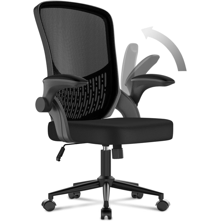 naspaluro Ergonomischer Bürostuhl, Schreibtischstuhl mit 90° Klappbaren Armlehnen, Einzigartige Lend