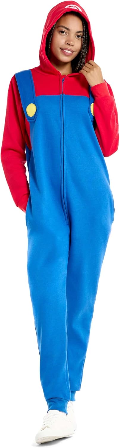 OppoSuits Erwachsene Unisex Super Mario brothers Onesie - Nintendo One-piece - Loose Fit - Inklusive