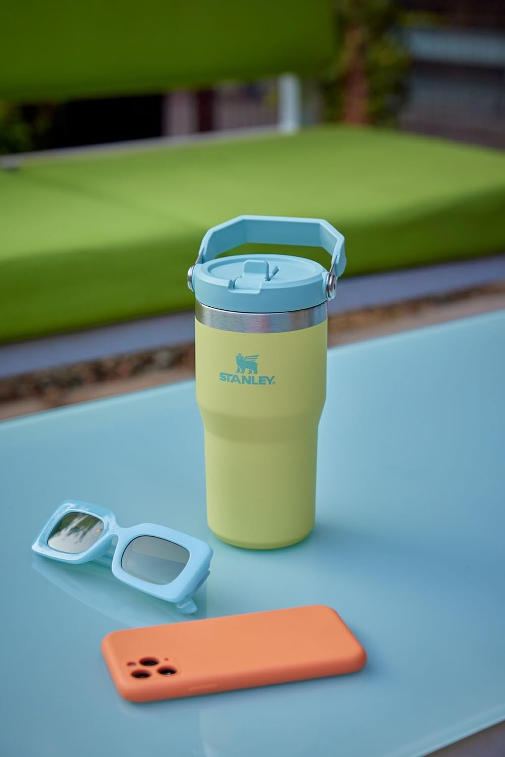 Stanley IceFlow 2.0 Trinkhalm-Becher mit Griff, 590 ml, Deckel zum Aufdrehen und hochklappbarem Stro