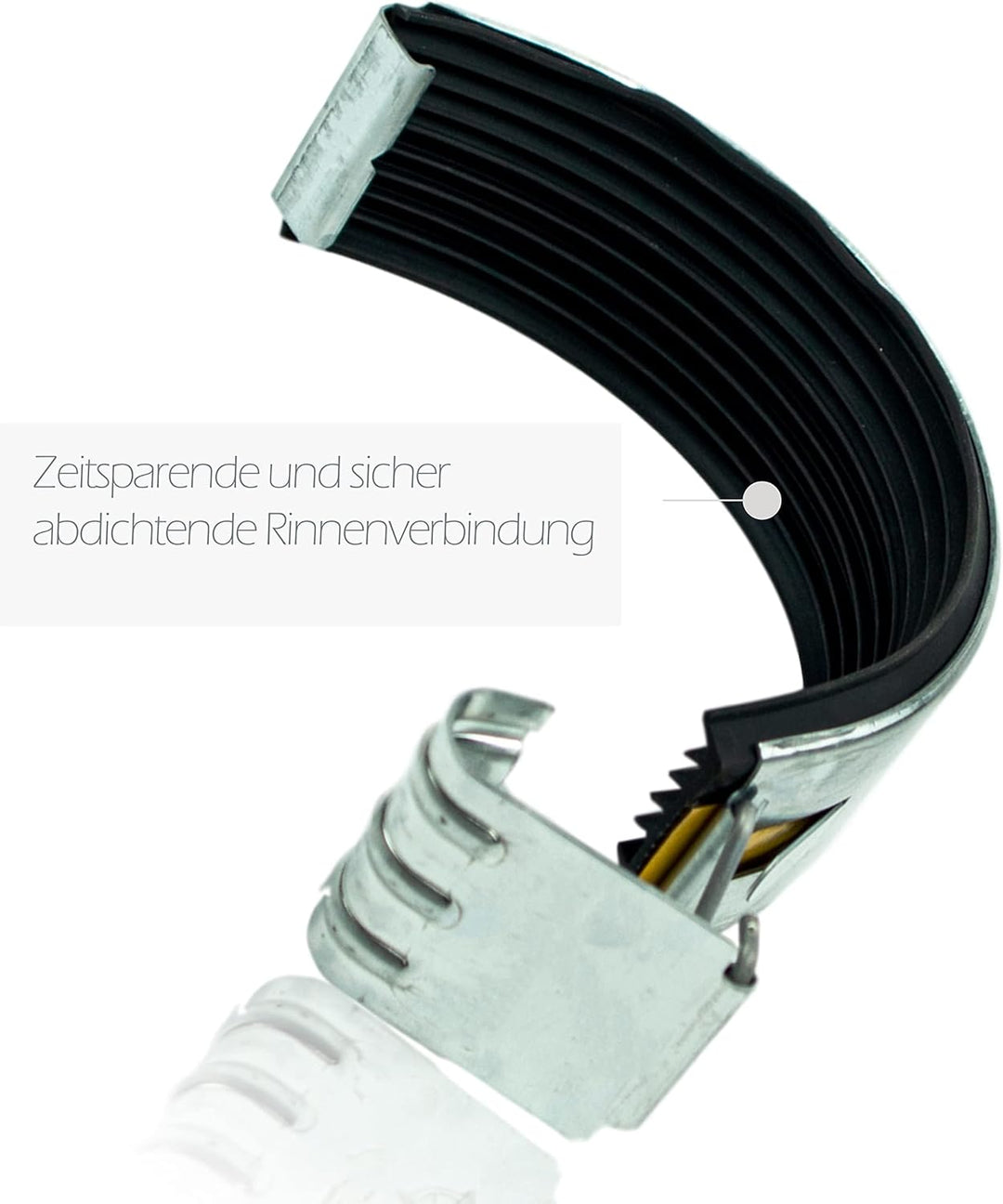 Zink Rinnenverbinder für 33er Dachrinne inkl. Wulstverbinder und Schnappverschluss mit EPDM Dichtung