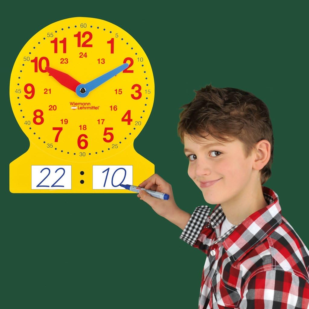 Wiemann Lehrmittel Grosse Demonstrationsuhr mit analoger und digitaler Zeitdarstellung