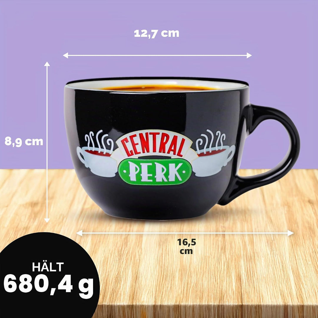 Silver Buffalo Friends Central Perk Keramiktasse übergross für Kaffee, Suppe, 680 ml Friends Central