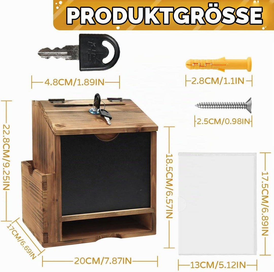 Vorschlagsbox Holz Vorschlag Box Spendenbox Wahlurne Suggestion Box Mit Schloss and Lock Wooden Tip