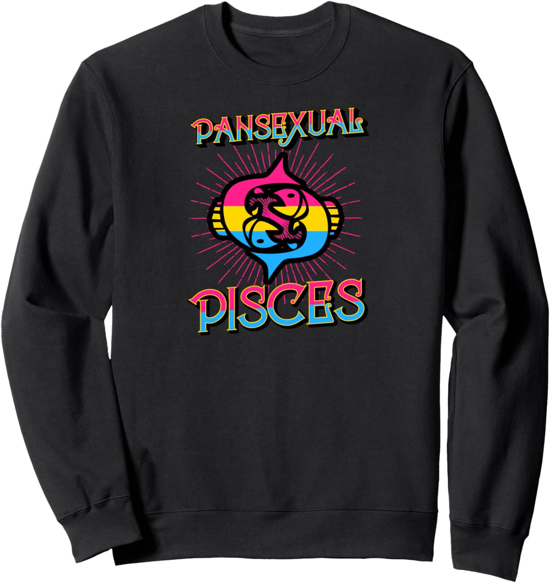 Pansexual Pisces Zodiac Sign Birthday Horoscope LGBTQ Sweatshirt