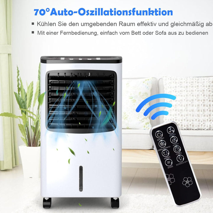COSTWAY Mobile Klimaanlage ohne Abluftschlauch,8 L Wassertank, 3 Modi | 3 in 1 Luftkühler Ventilator