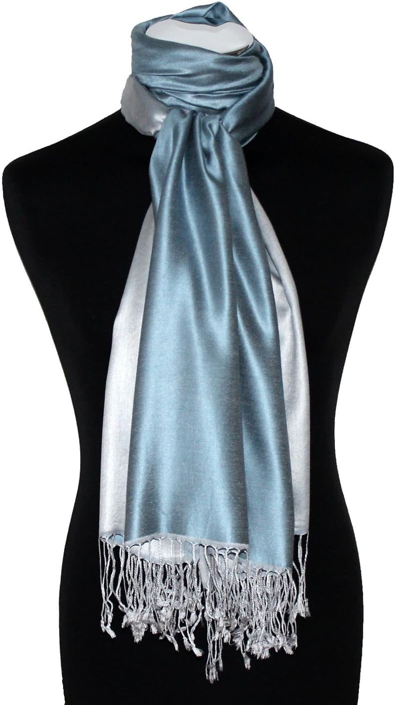 Lorenzo Cana Damen Pashmina Wendeschal 70% Seide 30% Viskose Schaltuch 70 x 190 cm zweifarbig Schal