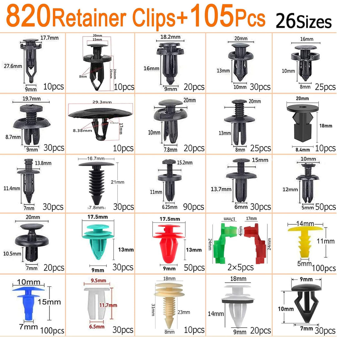 Uolor 925 Stücke Auto Befestigung Clips, Universal Türverkleidung Klammern Stossstangen Zierleisten