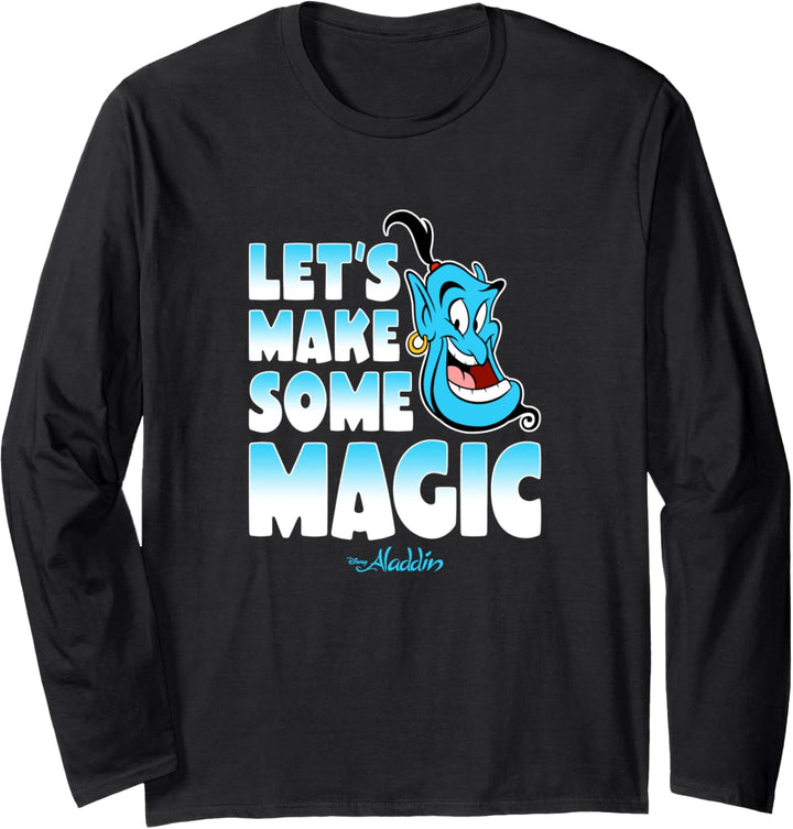 Disney Aladdin Genie Let's Make Some Magic Gradient Text Langarmshirt