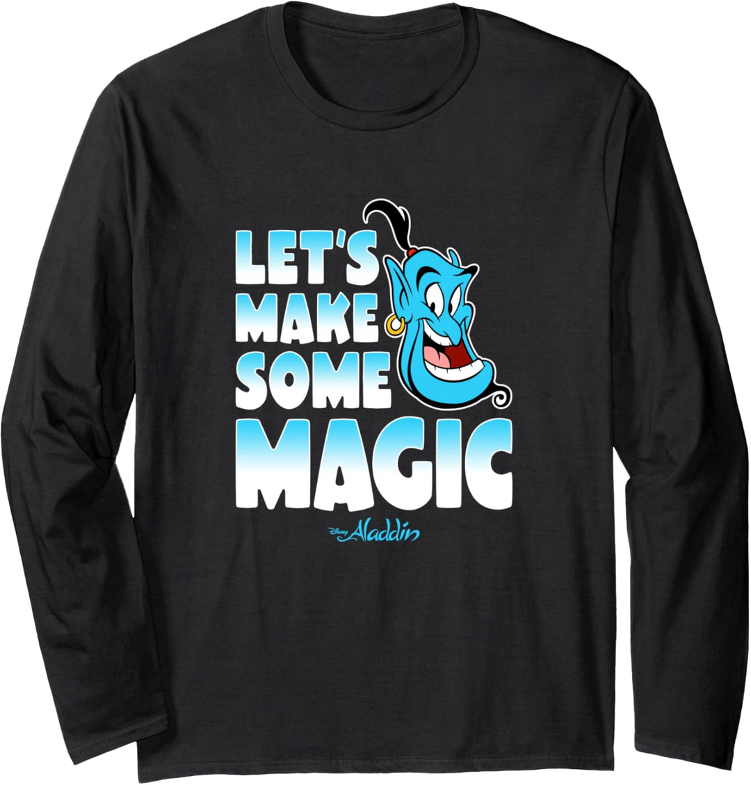 Disney Aladdin Genie Let's Make Some Magic Gradient Text Langarmshirt