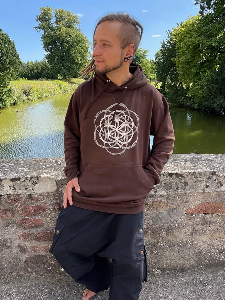 Seed of Life Hoodie braun (S), S