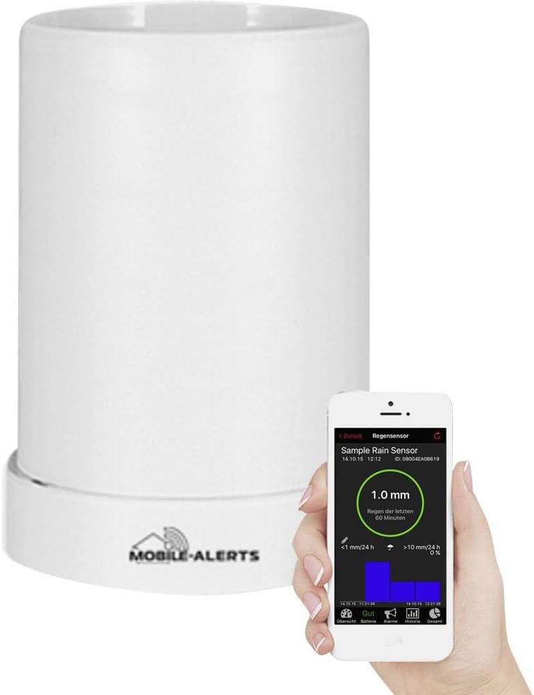 Mobile Alerts MA 10650 Regensensor,Pro Series, Zusatzsensor, Datenübertragung auf das Smartphone, Al