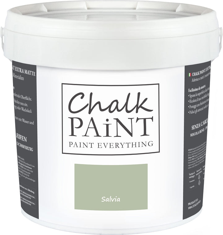 Chalk Paint Everything® Salvia Kreidefarbe Wasserbasis für Alle Oberflächen einfach zu verarbeiten o