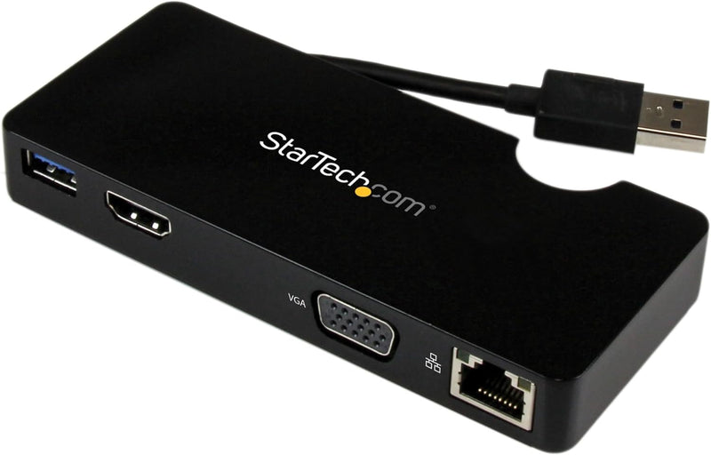 StarTech.com USB 3.0 Universal Laptop Mini Dockingstation mit HDMI oder VGA, Gigabit Ethernet, USB 3