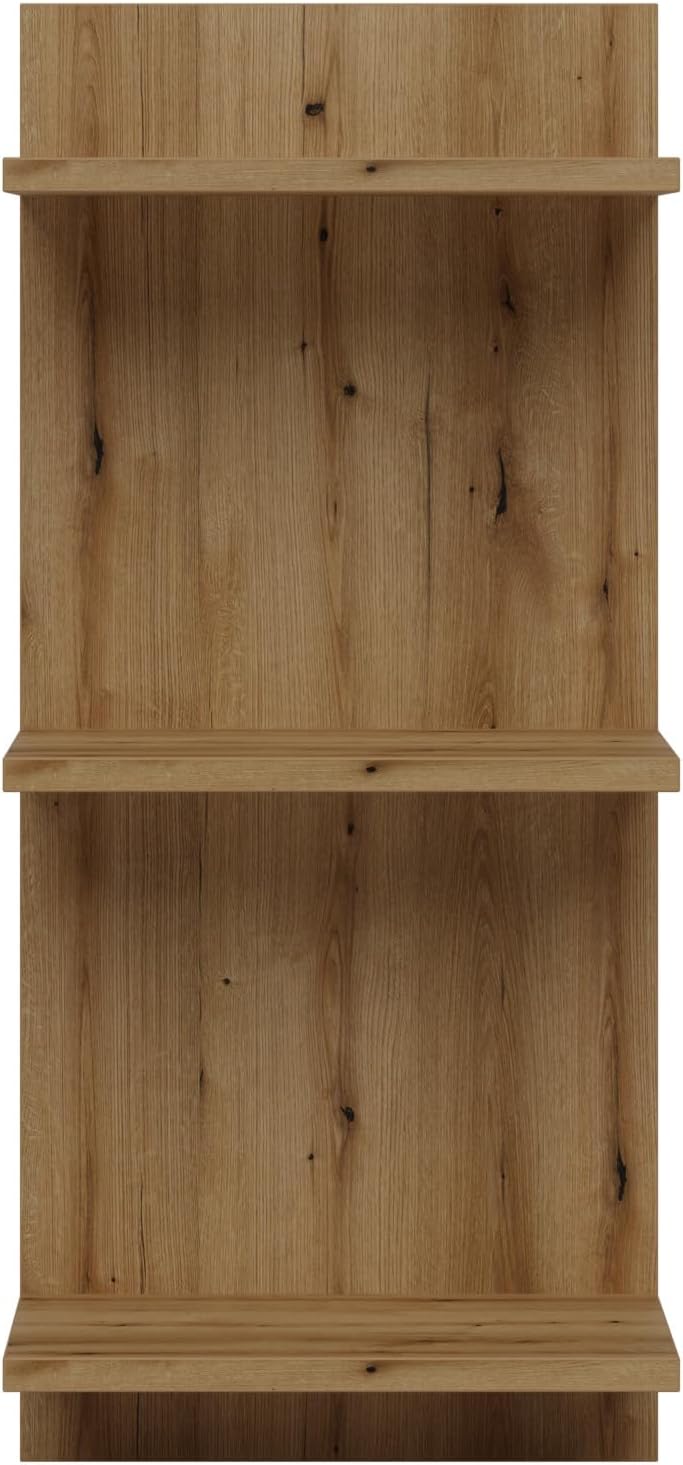 AKKE Hängeregal Wandregal - 80 x 40 cm Möbelplatte - Regal 3 Ebenen - Artisan Eiche, Artisan Eiche
