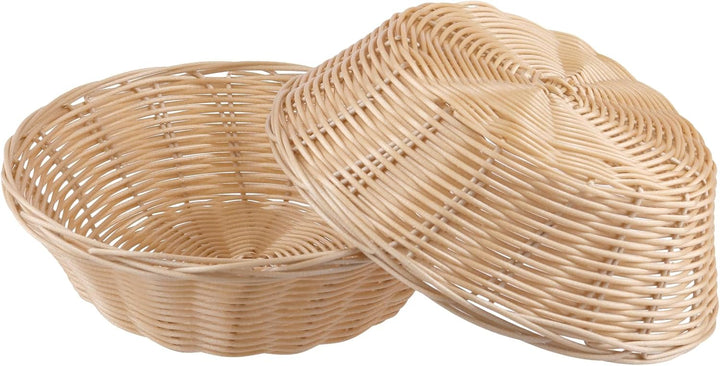 FUNSUEI 12er Set Brotkorb Rund Kunststoff, Brötchenkorb Brotkörbchen aus Plastik, 22 x 6 cm Brot Auf