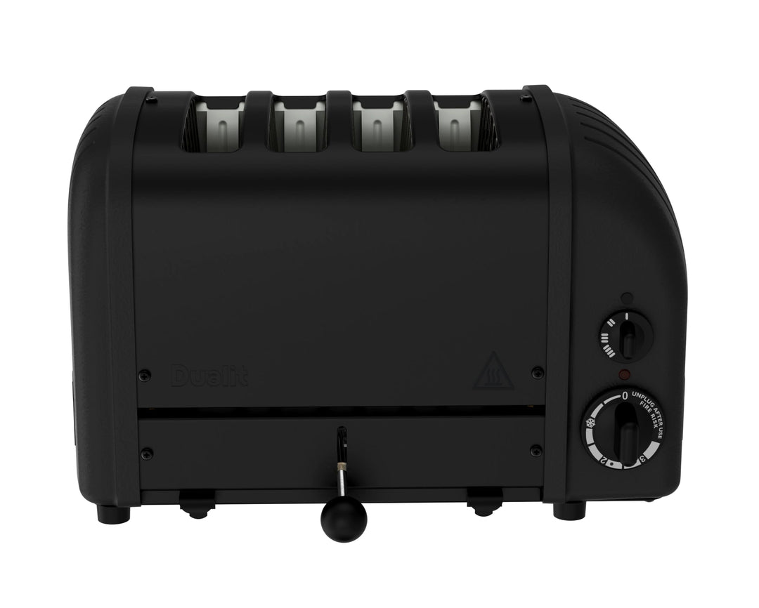 Dualit NEWGEN Premium Toaster 4 Scheiben Schwarz, handgefertigter Edelstahl Toaster Retro, ProHeat®-