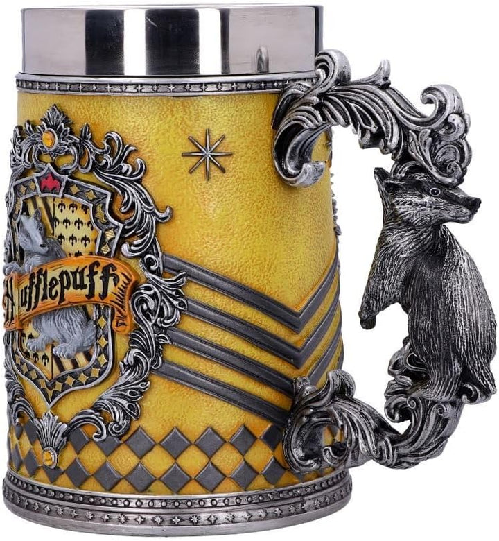 Nemesis Now House Collectable Tankard Harry Potter Hufflepuff Hogwarts-Haus Sammelkrug, Gelb, Silber