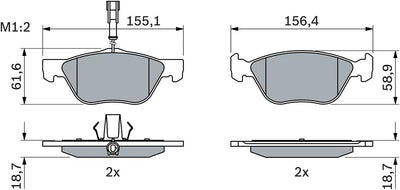 Bosch BP120 Bremsbeläge - Vorderachse - ECE-R90 Zertifizierung - vier Bremsbeläge pro Set