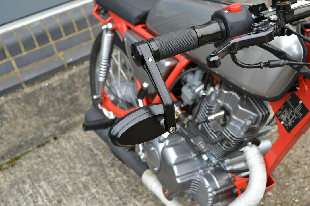 Motorrad Lenkerende Spiegel - CNC Aluminium Ideal Für Cafe Racer Projekt